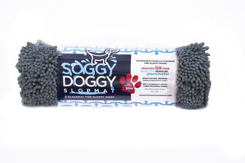 Soggy Doggy Slopmat: Grey with Light Grey Bone