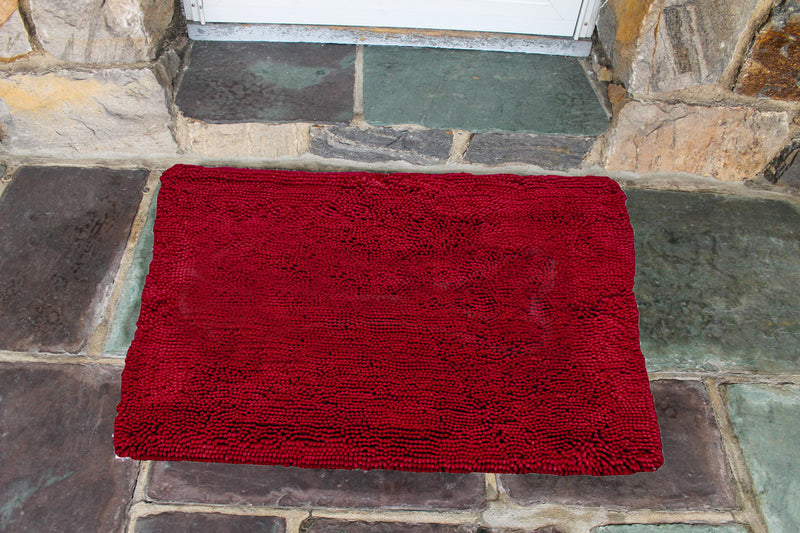 Plain Cranberry Absorbent Doormat