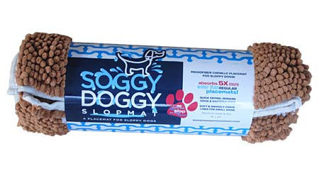 Soggy Doggy Slopmat: Caramel Brown with Oatmeal Bone