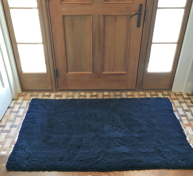 Plain Navy Blue Absorbent Doormat