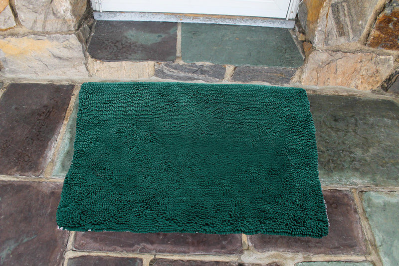 Plain Evergreen Absorbent Doormat
