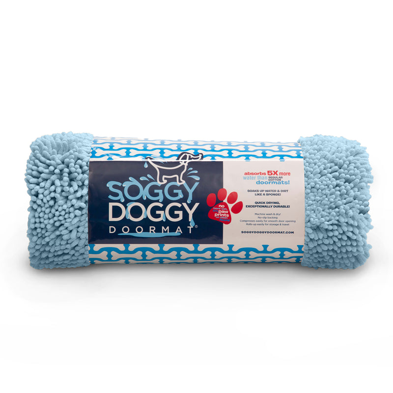 Plain Blue Absorbent Doormat