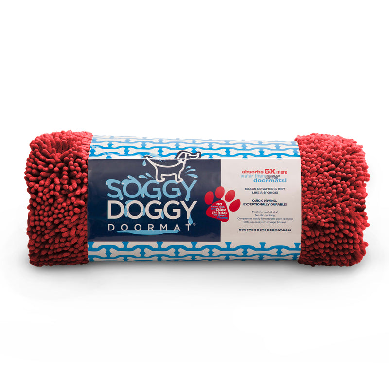 Plain Cranberry Absorbent Doormat