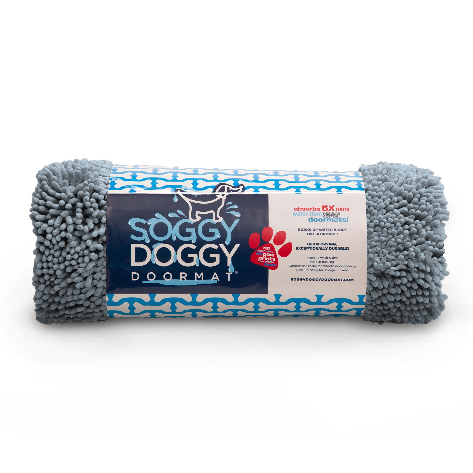 Soggy Doggy Plain Grey Absorbent Doormat - Thumbnail 3