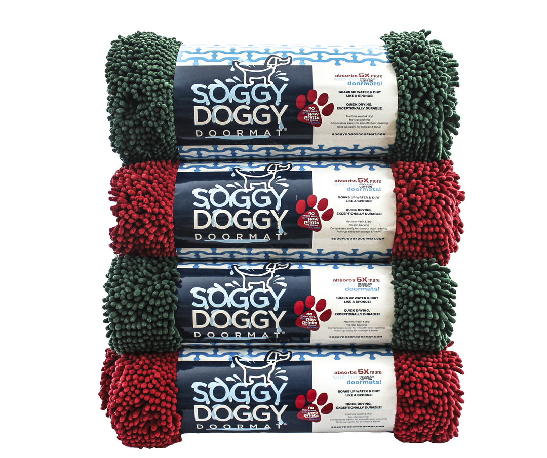 Cranberry Bone Absorbent Doormat for Wet Dogs Soggy Doggy